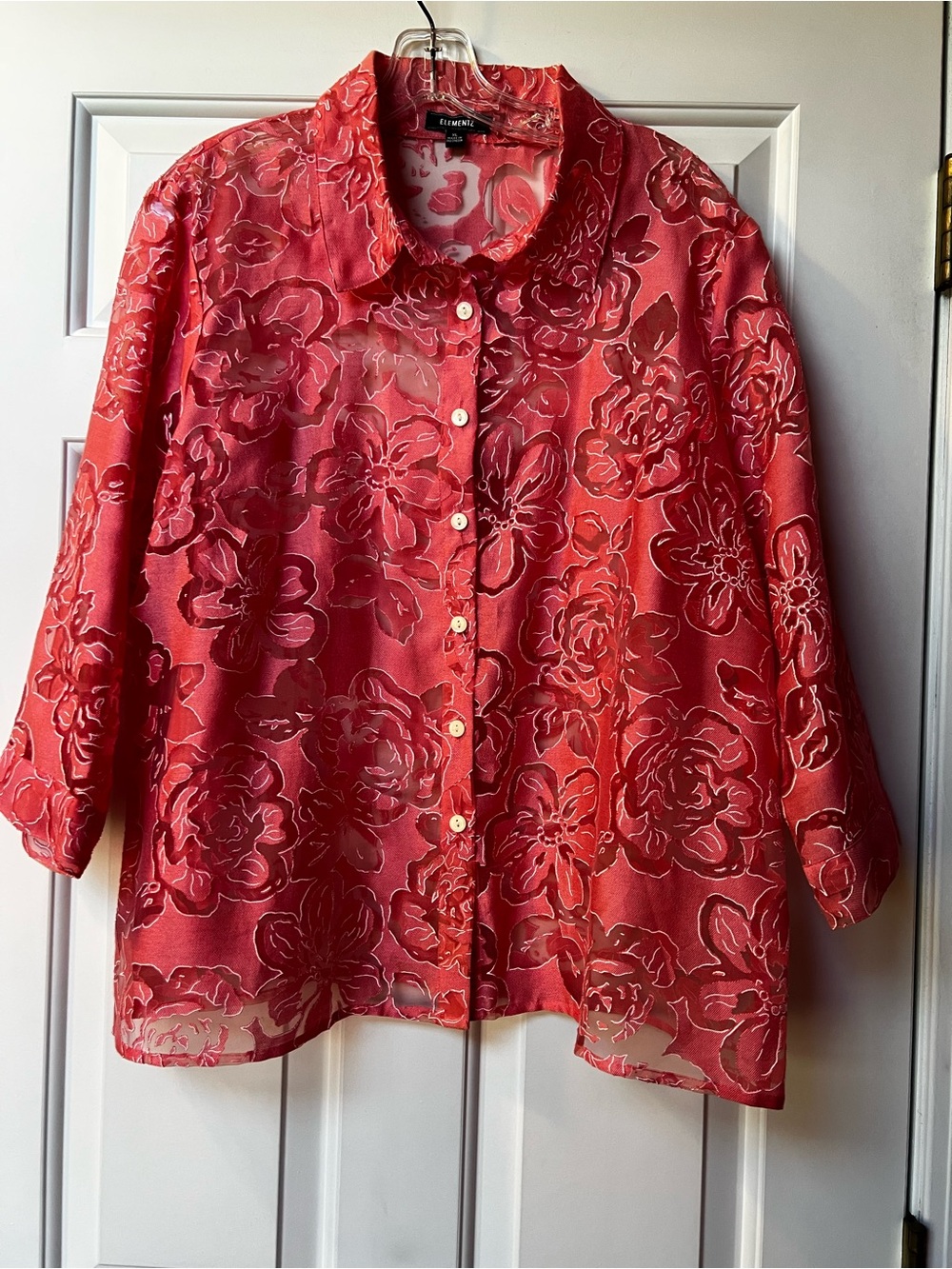 Elementz Red Floral Button-Down Shirt